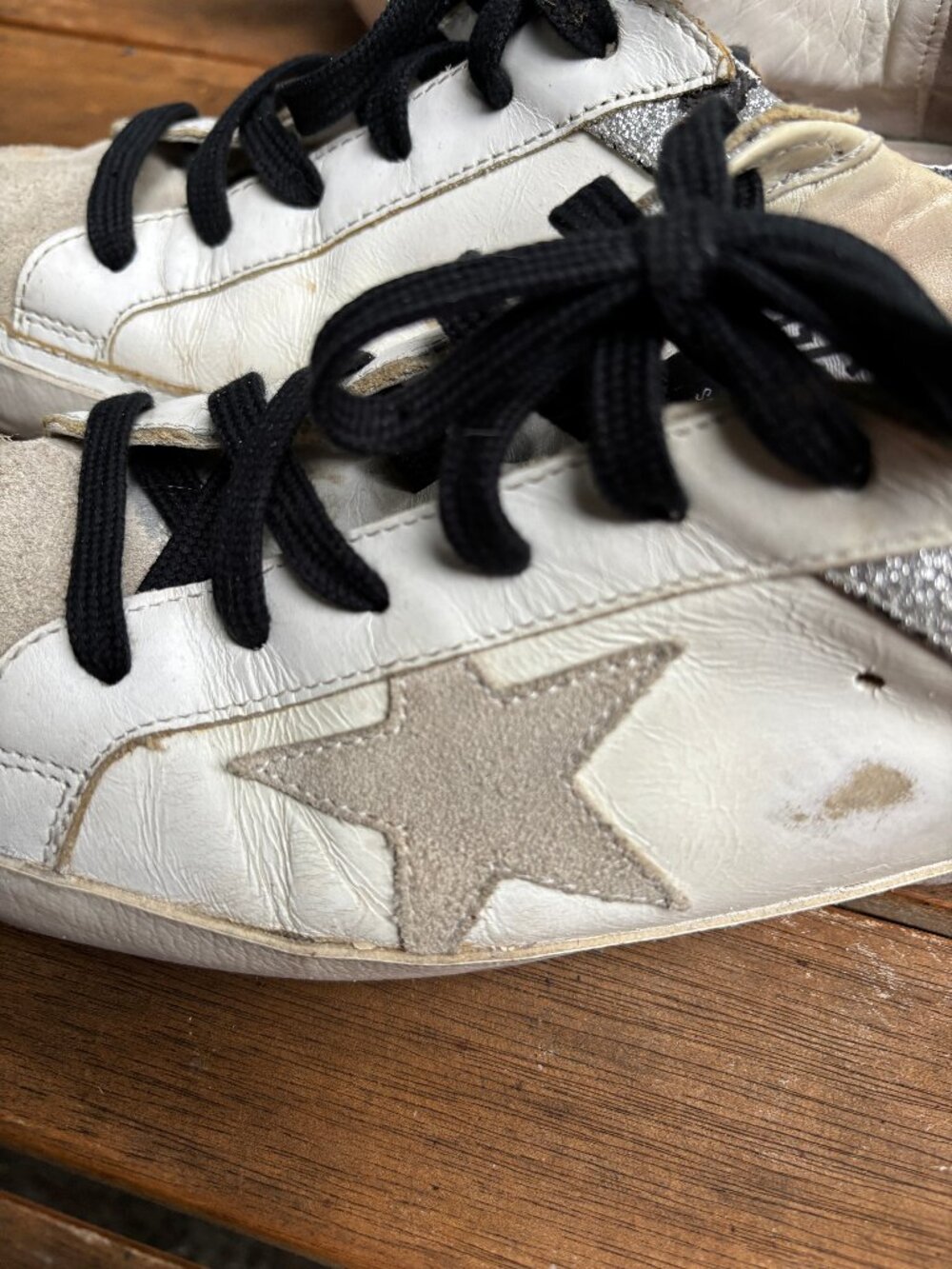 Golden Goose Superstar Sneakers – EU 39 – Distressed Silver Glitter - Picture 14 of 16